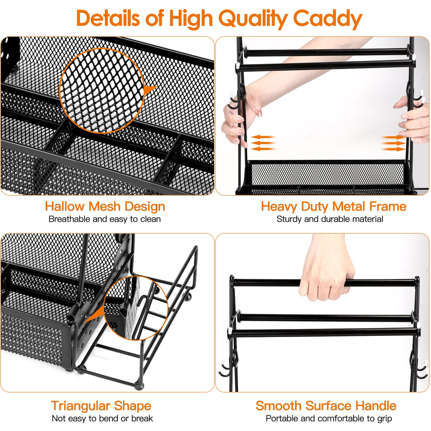 High-quality caddy with features highlighted 