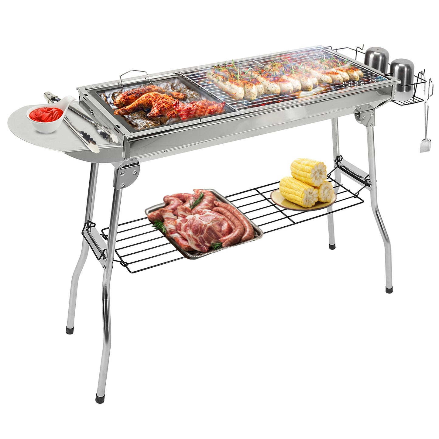 Compact foldable BBQ grill designed for easy transport and outdoor travel.”