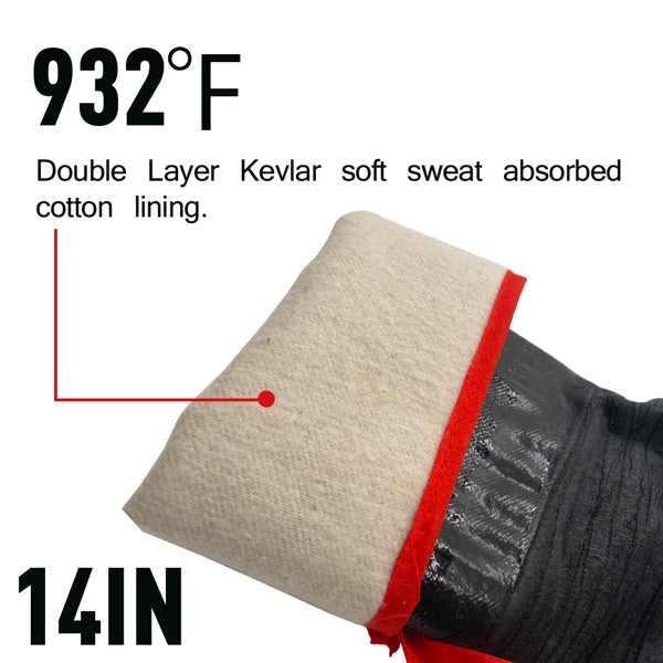 Fire-resistant oven gloves for barbecue, smoker, oven and outdoor cooking