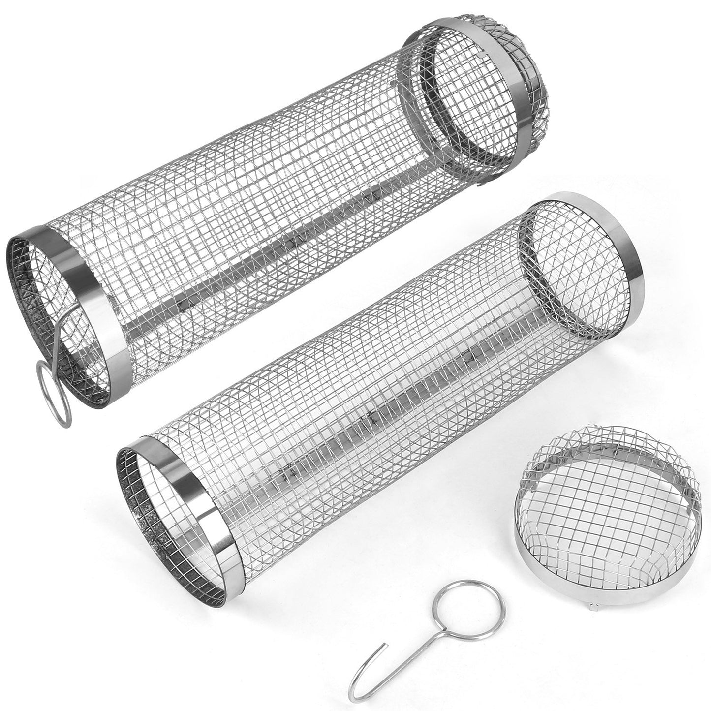 Set of metal mesh strainers 