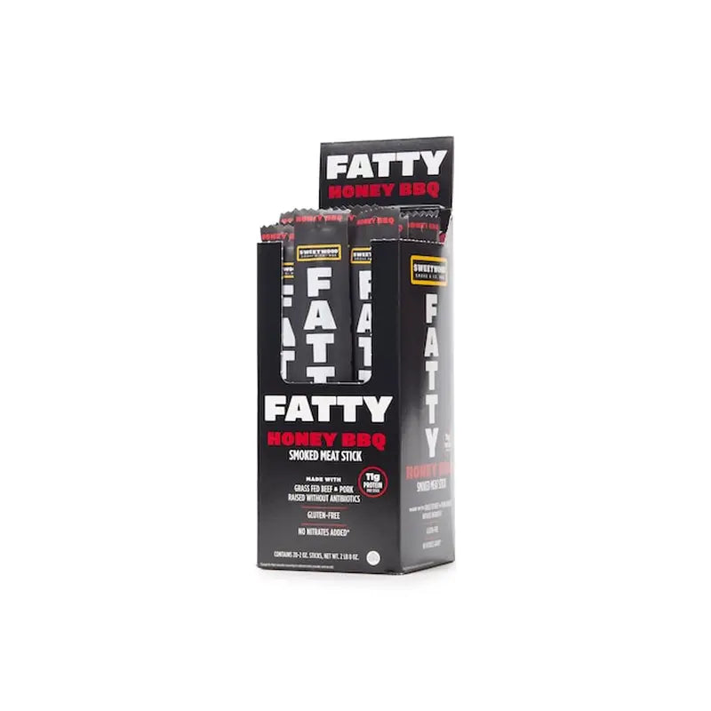 Packaging of Fatty Honey BBQ smoked meat sticks 